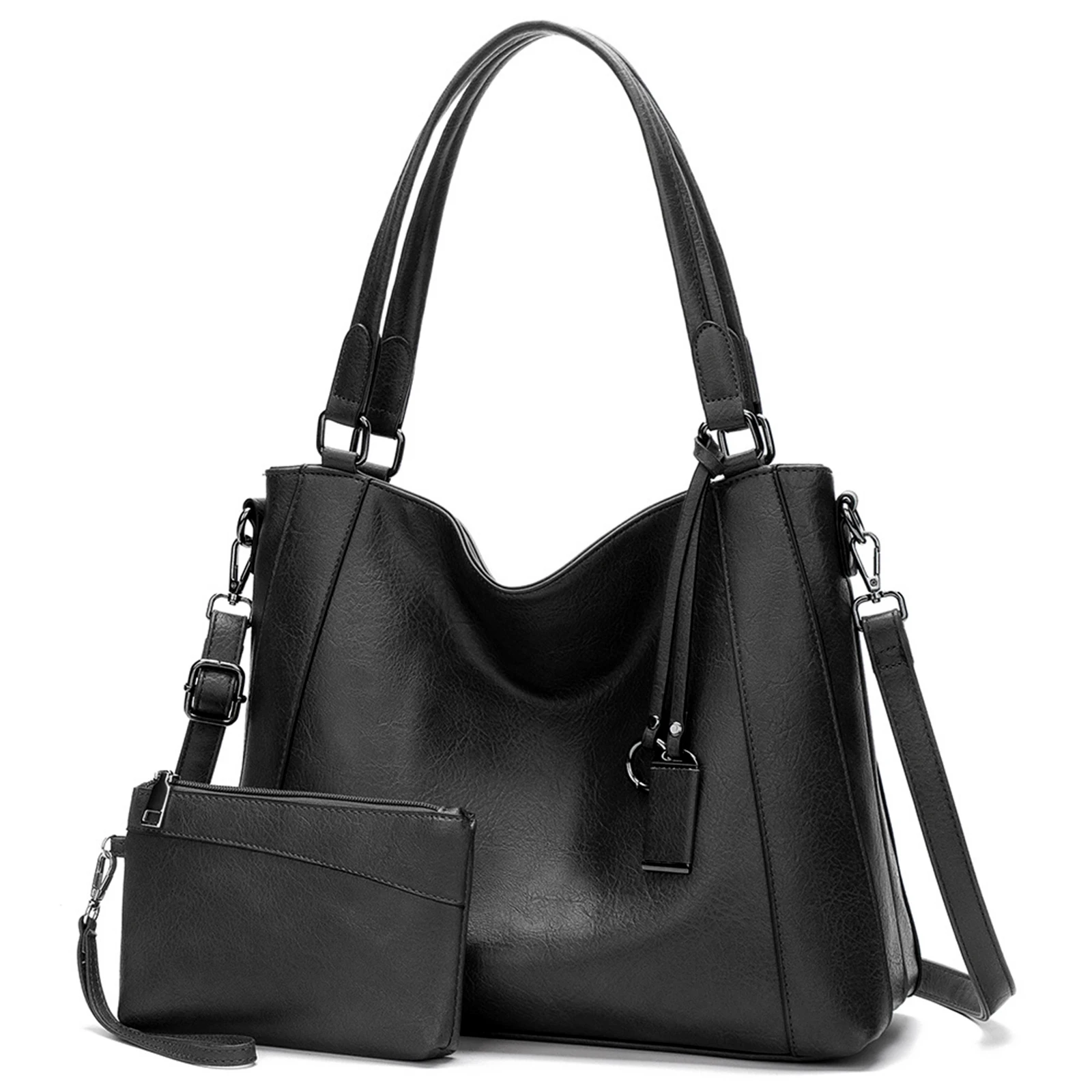 

NUBILY 2Pcs Women Large Capacity Shoulder Bag Vegan Leather Tote Bag Handbags Stylish Crossbody Bags and Small Purse