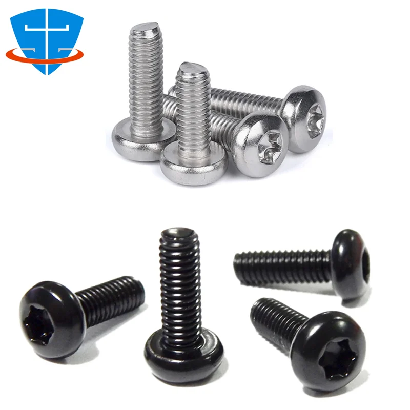 50/10pcs M2 M3 M4 M5 M6 M8 GB2672 Black 304 Stainless Steel Hexalobular Socket Six-Lobe Torx Button Round Pan Head Screw Bolt