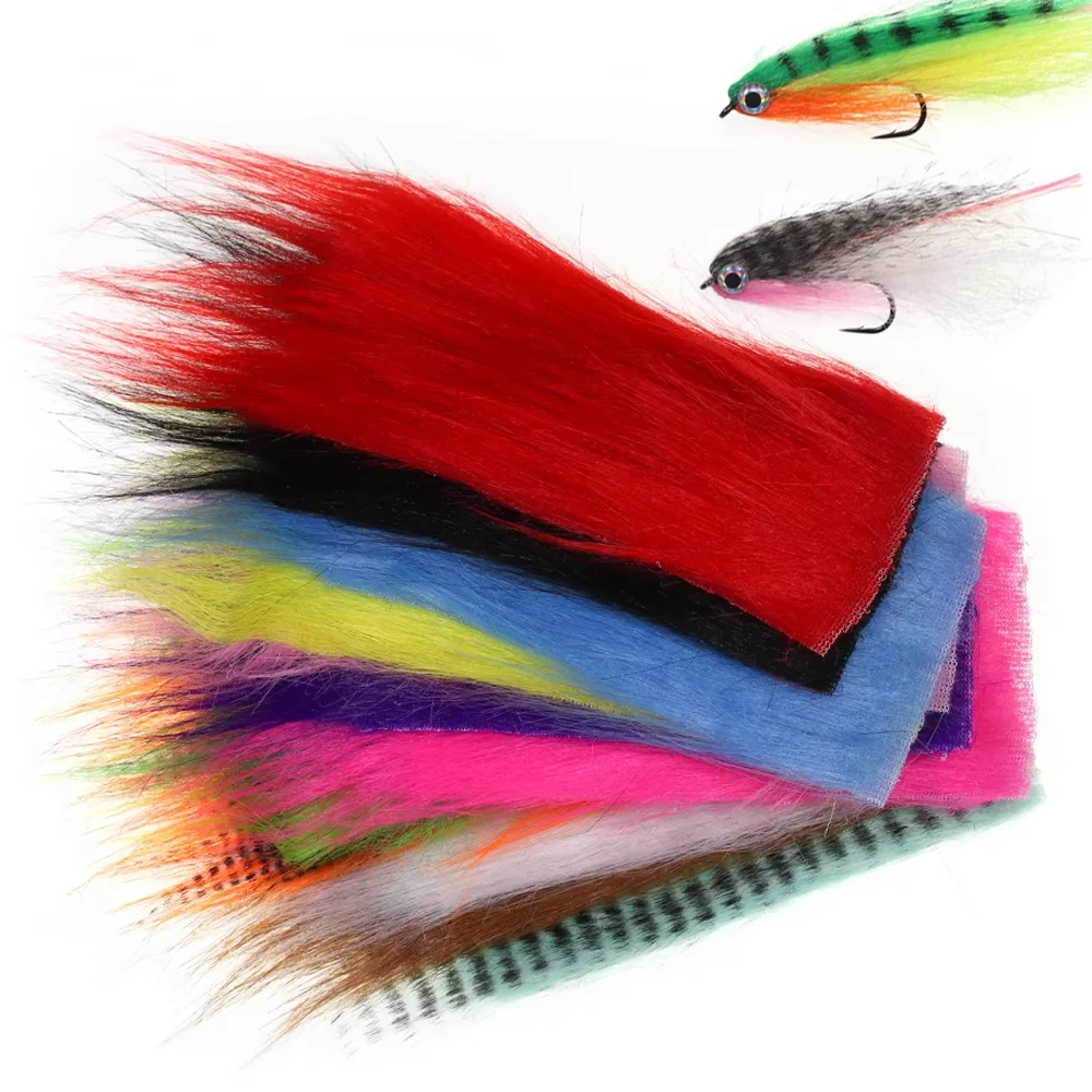 2 Stück 8x16cm Kunstfliegenbindematerialien aus synthetischer, flauschiger Faser für Fliegenkörper und -schwänze – ideal für Hecht-, Barsch- und Salzwasserfliegen