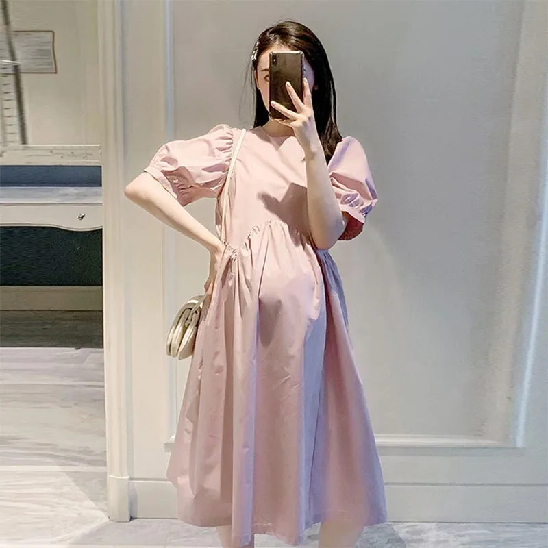 

Maternity Dresses Summer Clothes Pregnant Women Fashion Loose Short Sleeve Skirt Irregular Fashion Mom Dress Pregnancy Dresses