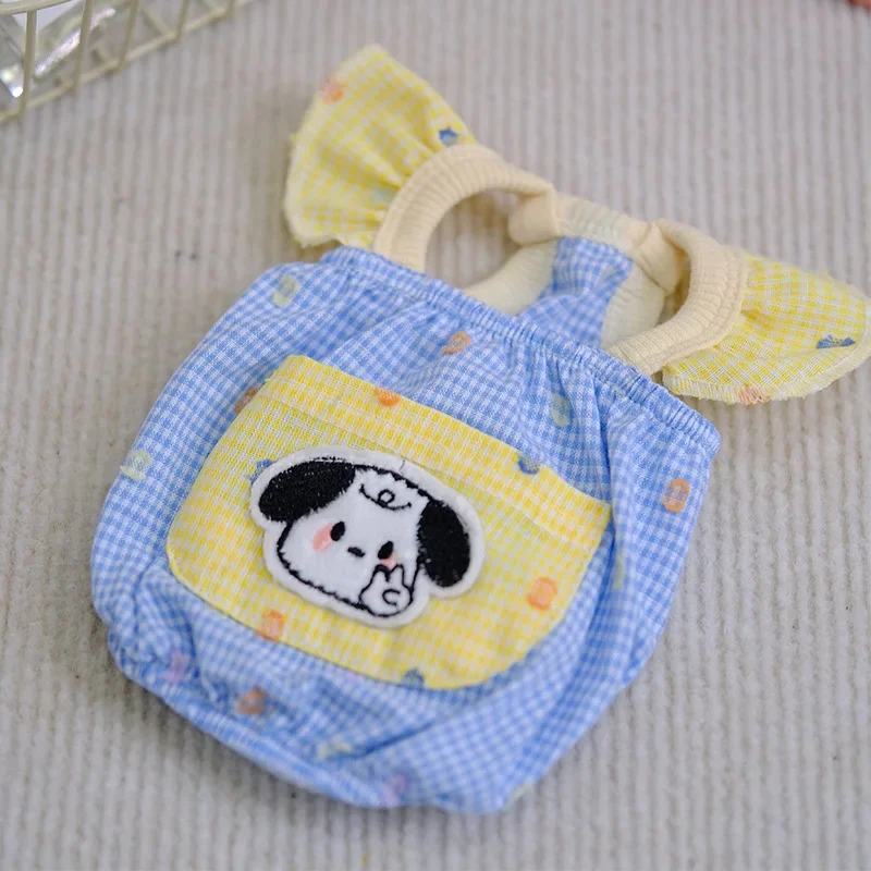 Cute Dog Clothes Checkered Small Flying Sleeves Tank Top Puppy Skirt Summer Pockets Thin Teddy Bears Small Dog Pet Supplies