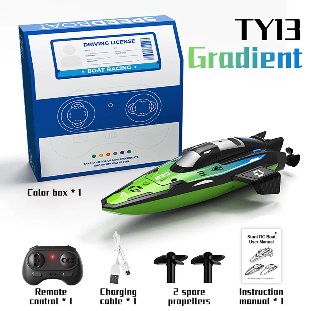 FUQI MODEL TY 2.4G 20km/h RC Boat Jet Speedboat Capsized Reset Waterproof Remote Control Ship High Speed Vehicles Models