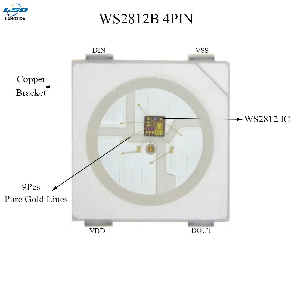 WS2812B LED Chip 5V Soldering Board, 5050 SMD RGBW with Built-in IC Full-Color SK6812 Small Circular Board