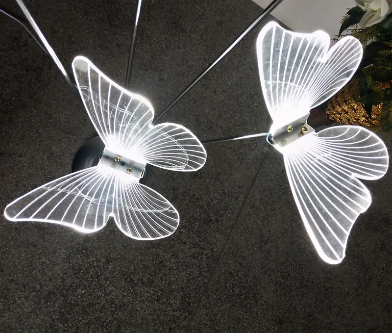 4pcs Whole Set Wedding Acrylic Butterfly Light Wedding Background Decoration Festive DIY Road Load Walkway on Party Stage Lights