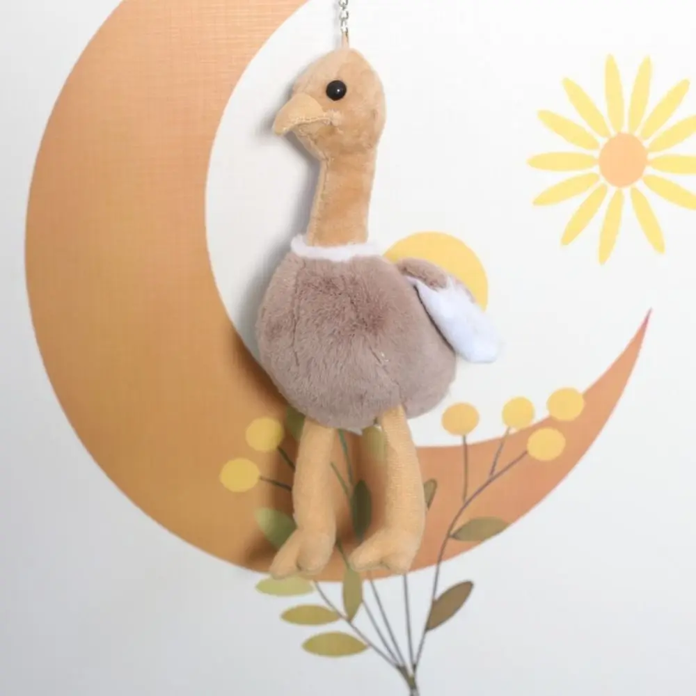 Gift Idea Soft Ostrich Kawaii Style Sweet Style Keychain Cute Design Cartoon Pendant Key Ring Decor