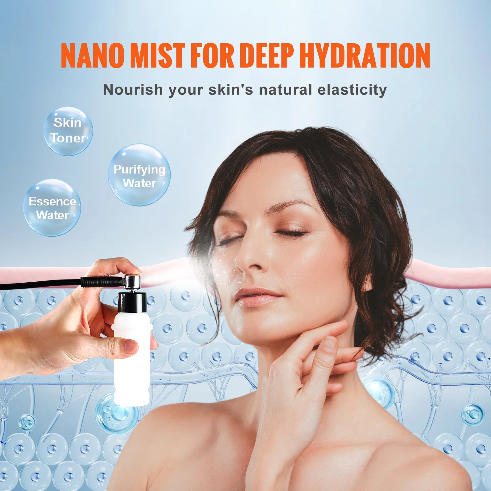 VEVOR-آلة احترافية للجلد الماسي ، 3 في 1 معدات العناية بالبشرة للوجه لصالون المنزل والسبا