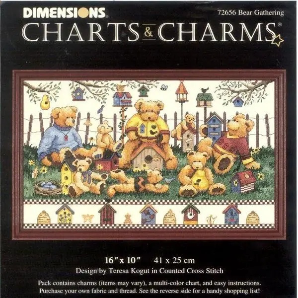 

McDull Cross Stitch DMC Garden Bear Self-Contained Kit No Metal Accessories Modern Simple Style White Color Cotton Fabric