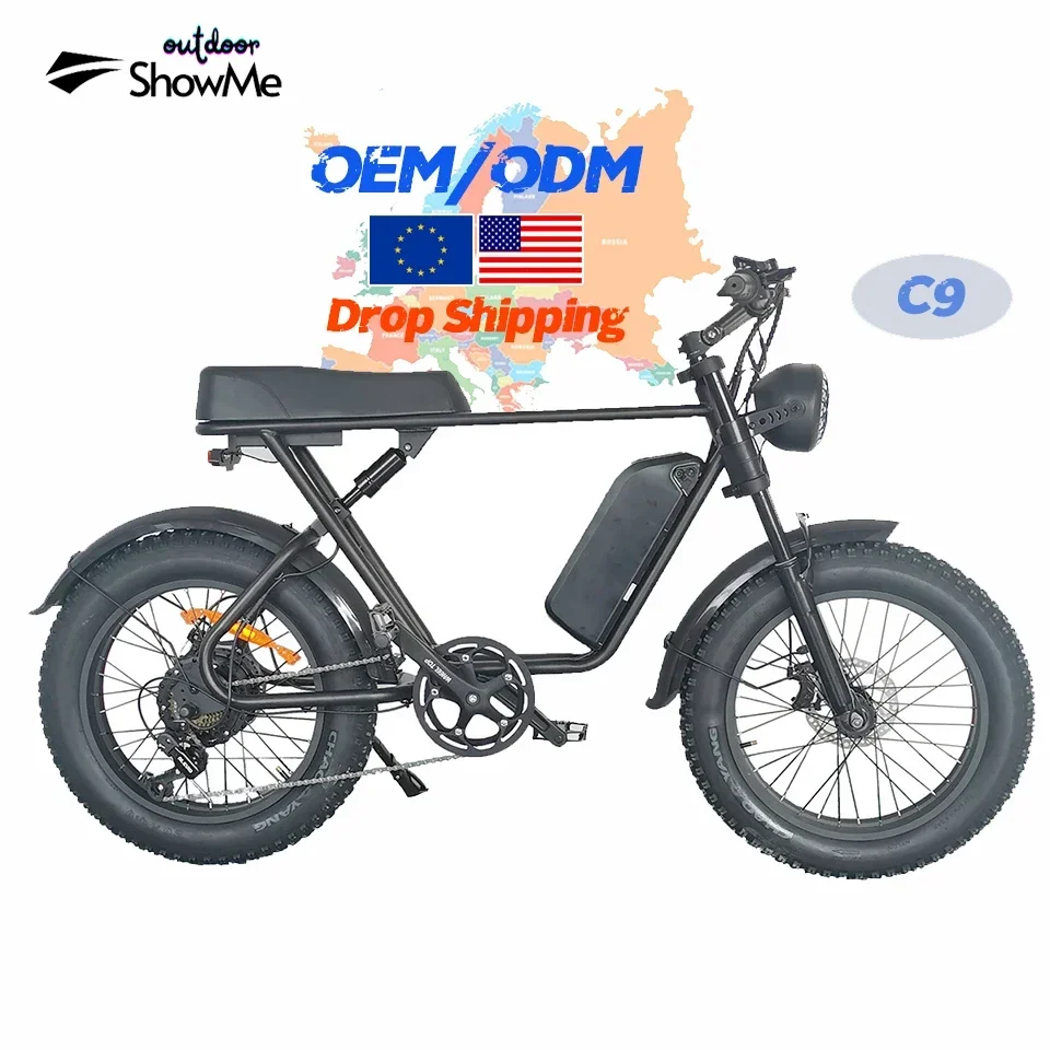 Eu Us Warehouse Bicicletas Electrica 48V 750W 1000W Fast Electric Fat Tire  Bike City Road Hybrid Mountain Bicycle Adults