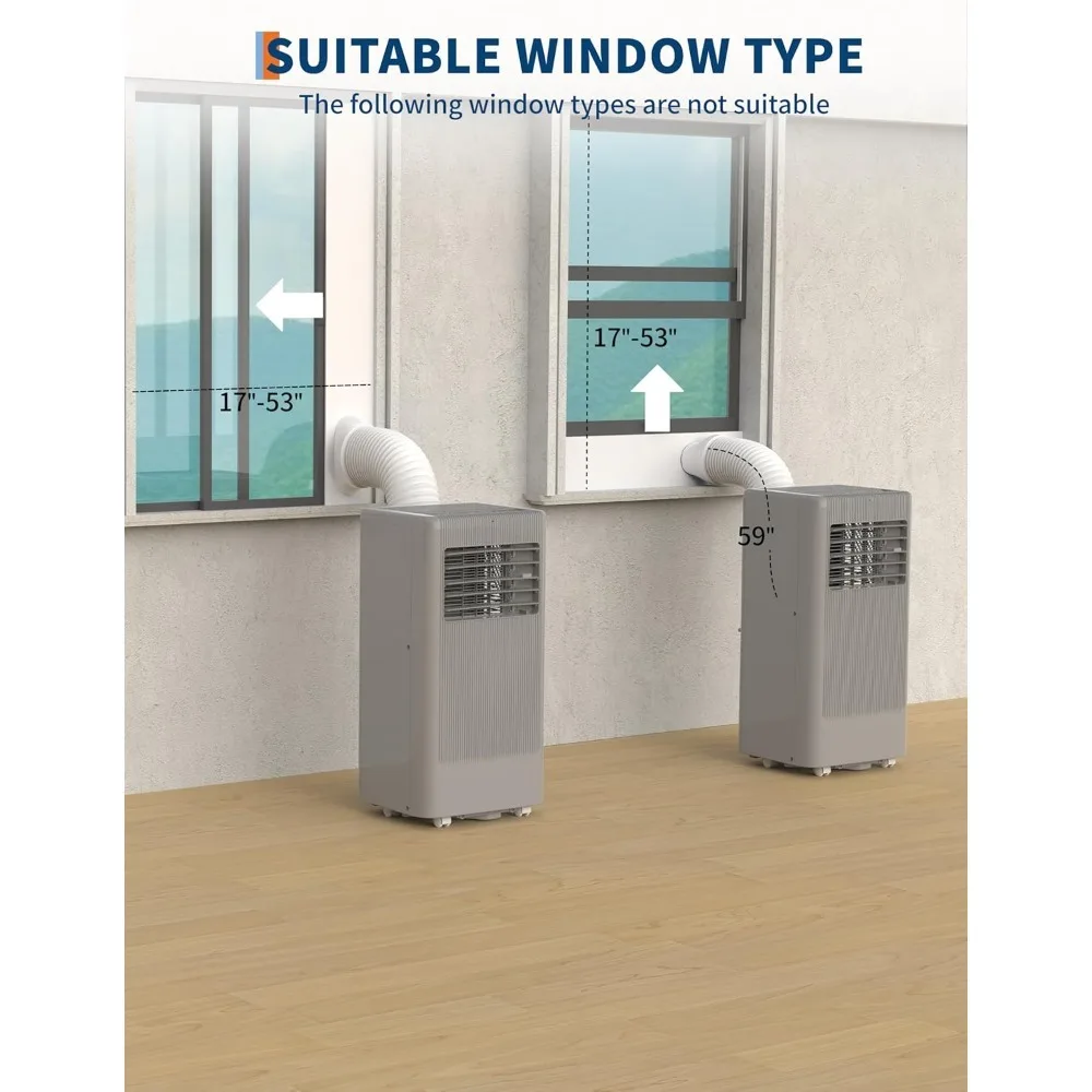 80000 BTU3 all-in-one portable air conditioner, non ventilated floor air conditioner, 3-speed fan and dehumidifier