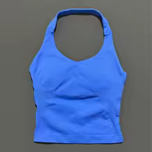 Performance Tank Tops Halters Strappy Seamless Workout Women - Electric Blue