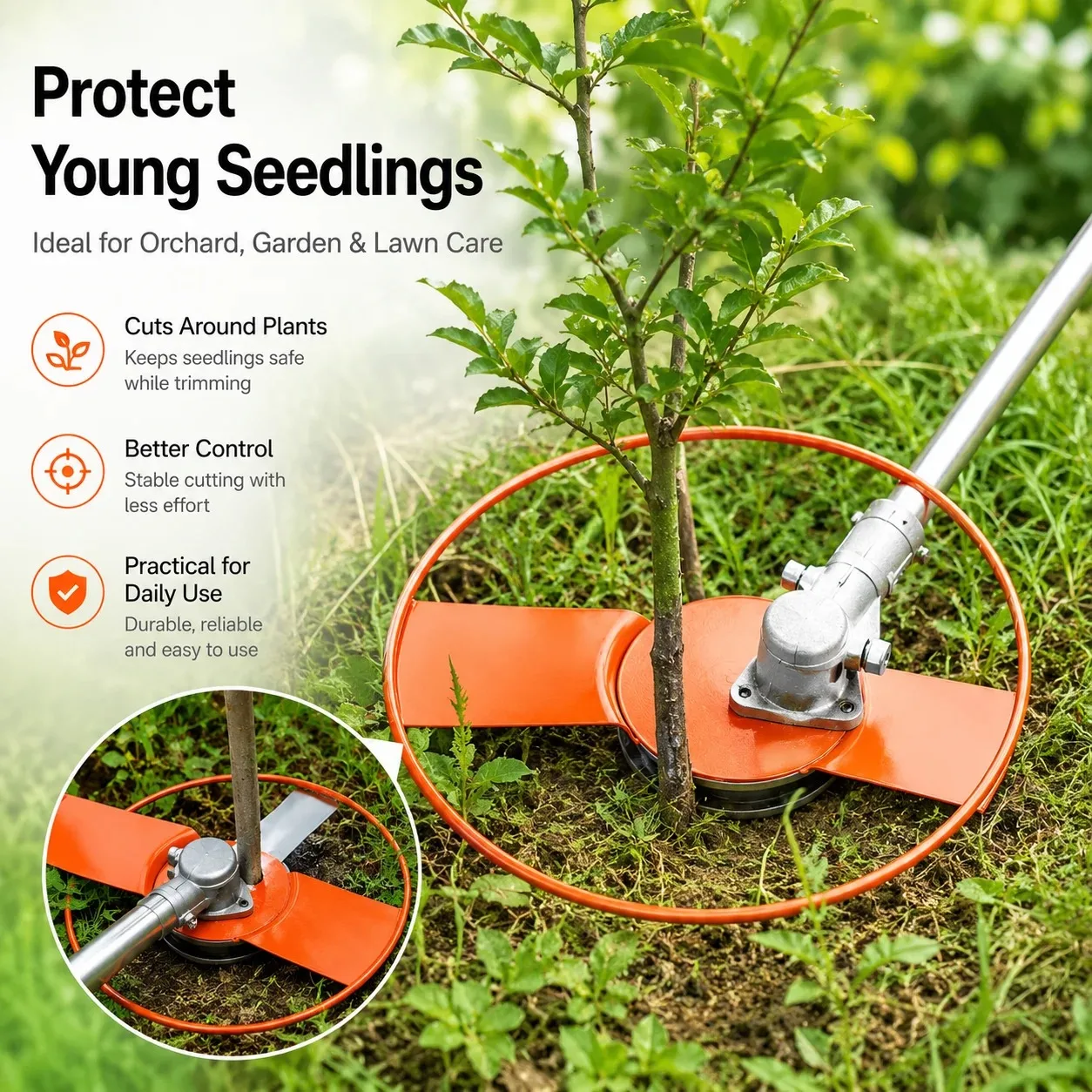 Grass Trimmer Cover, Seedling Protection Lid, Lightweight Lawn Mower Blade Protector for Garden Lawn Edge Cutting Tool