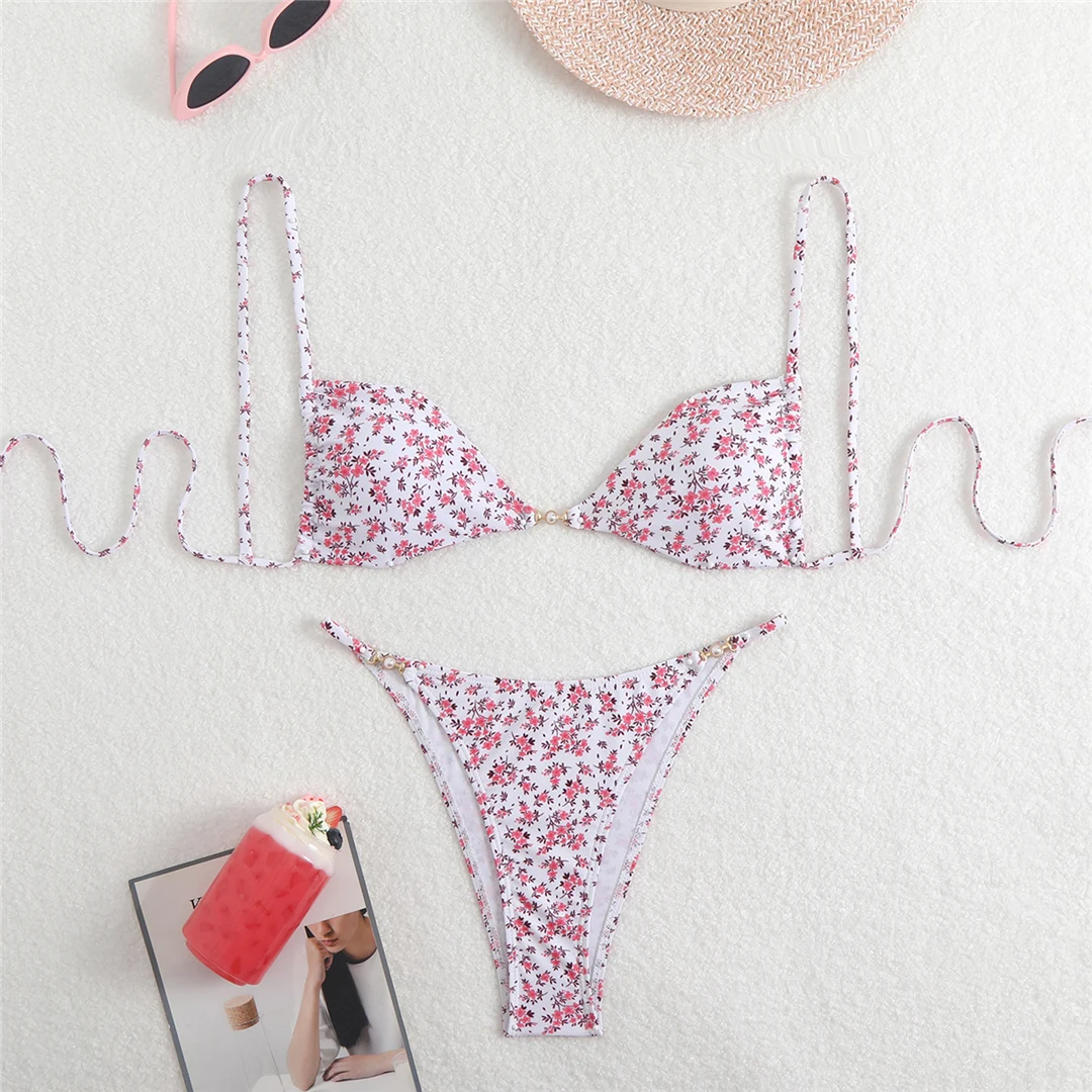 7 Farben Leoparden-Blumenmuster Bikini Damen Bademode Zweiteiliger Bikini Badeanzug Badebekleidung V6420 – Detail 27