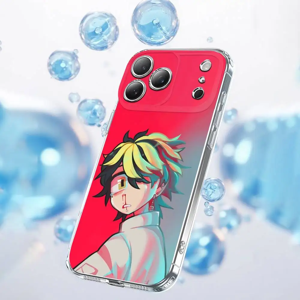 T-Tokyo r-revengers Kazutora Hanemiya coque de téléphone pour iPhone 15,16,11,14,13,17,12,Air,Mini,Plus,Pro,Max,Plus,E coque transparente