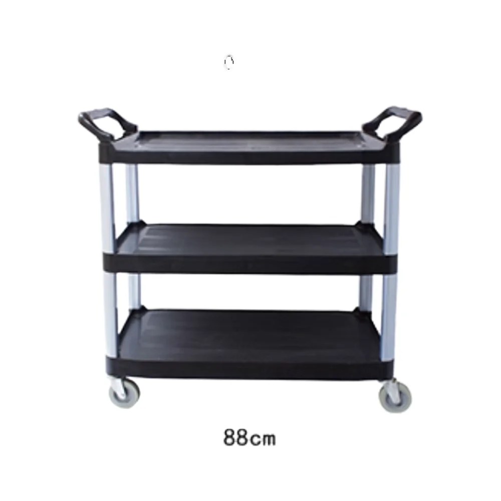 Hotel Kitchen Service Trolley Plastic Dining Delivery Cart 3 Layers Dish Collect Cart