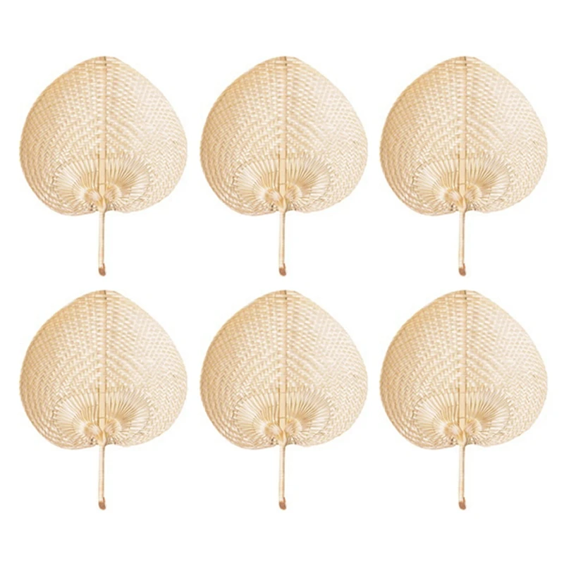 Natural Handmade Straw Fan Hand-Woven Palm Leaf Hand Woven Summer Cooling Mosquito Repellent Hand Fans Farmhouse Decor