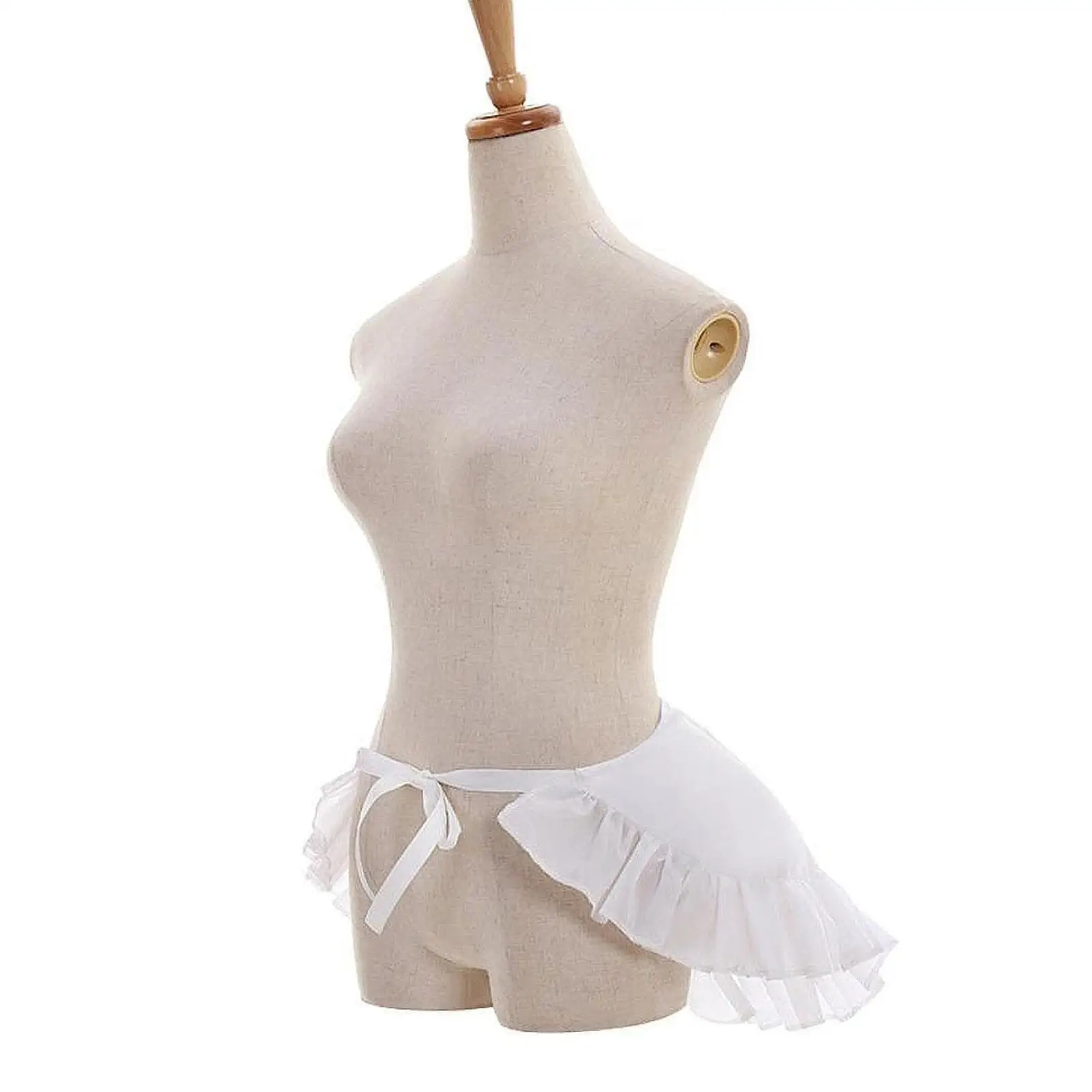 Elizabethan Bustle Roll Skirt Support White Adjustable Bum Pad Retro Crinoline Petticoat for Female Costume Occasions