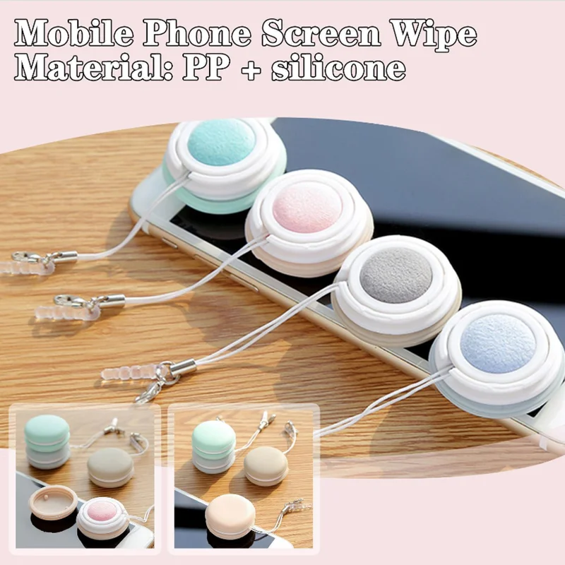 Macaron Color Glasses Cleaning Brush Keychain Mobile Phone Computer Screen Glasses Camera Lens Wiper Tools Portable Pendant