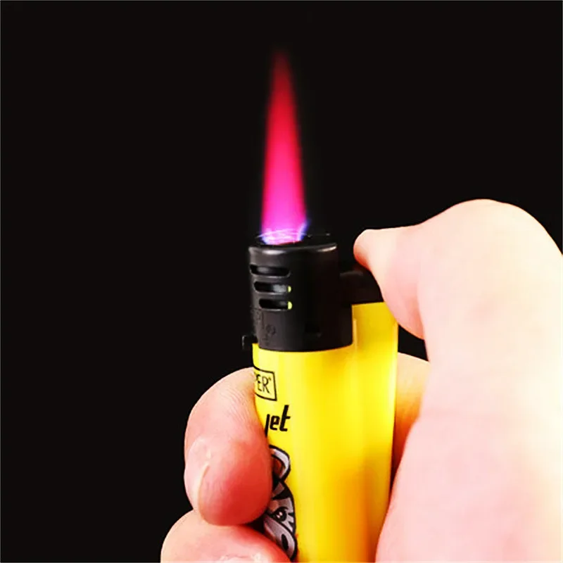 Clipper Lighter Pink Flame Jet Lighter Windproof Torch Lighter Butane Gas Smoking Gadgets Unusual Men\'S Gifts Gadgets for Men