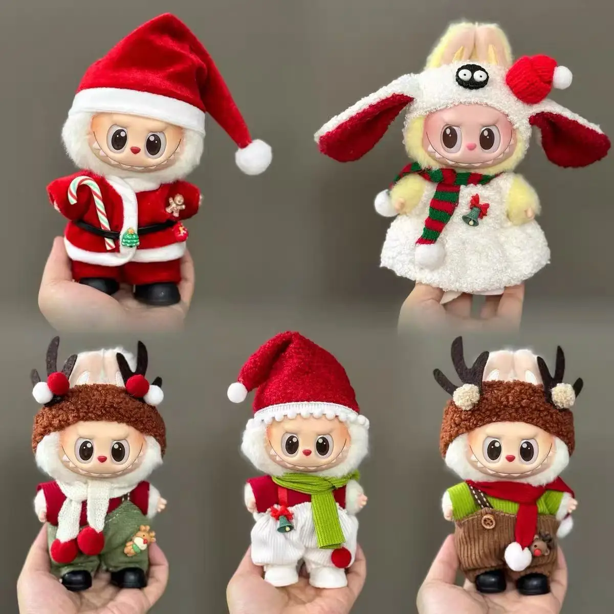 

Doll Clothes For 15-17CM Labubu Clothing Merry Christmas Hat Scarf Elk Snowman Set Mini Plush Doll Accessory New Year Dress Gift