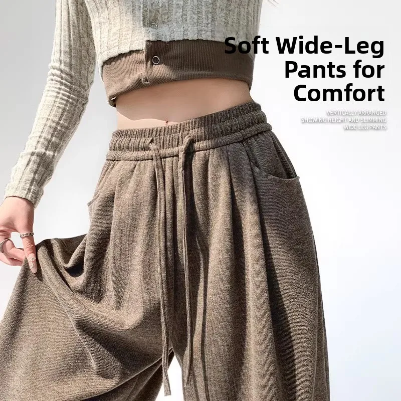 

Extra Large 300 Pou Dra Soft Glutinous Pants Men's Casual Loose Wide Leg Casual Trousers Autumn Spring New Sle