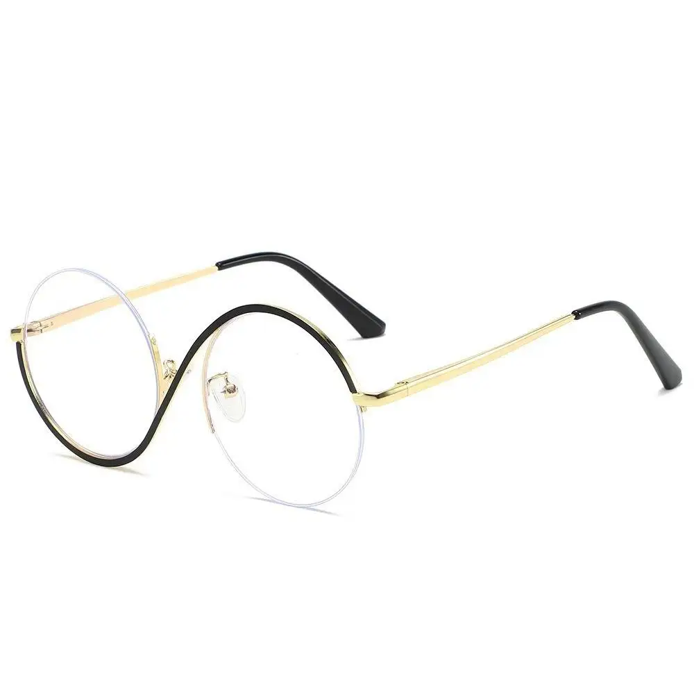 2025, neue S-Brille mit asymmetrischem, flachem Spiegel und halbem Rahmen, Anti-Blaulicht-Brille für Damenkomfort