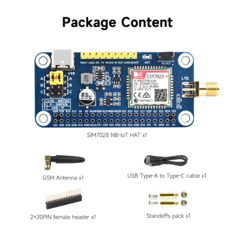 nb iot hat para raspberry pi suporta banda global pequeno em tamanho baixo consumo de energia comunicacao waveshare sim7028 01