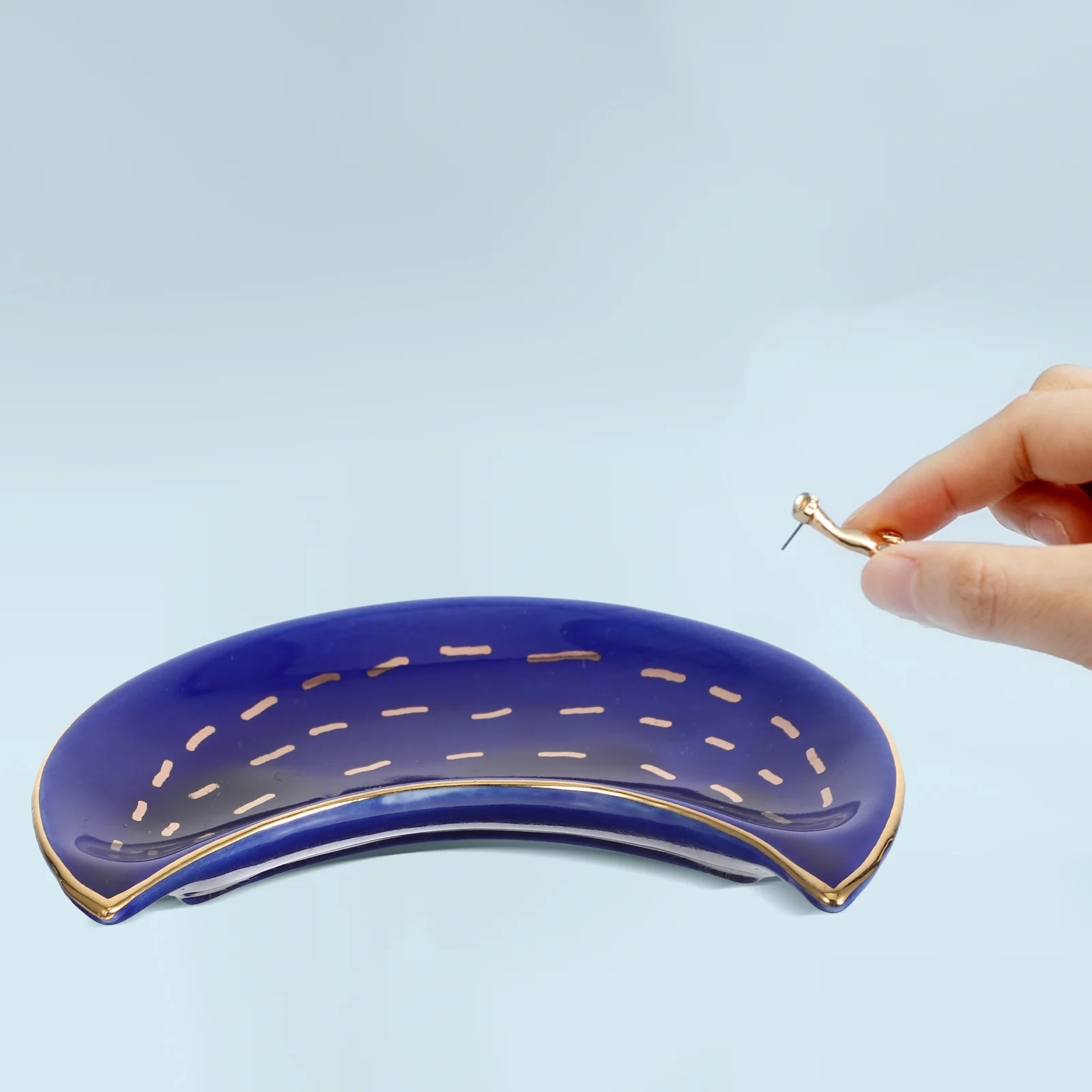 

3 Pcs Jewelry Storage Moon Tray Display Crystal Holder Organizer Decorative