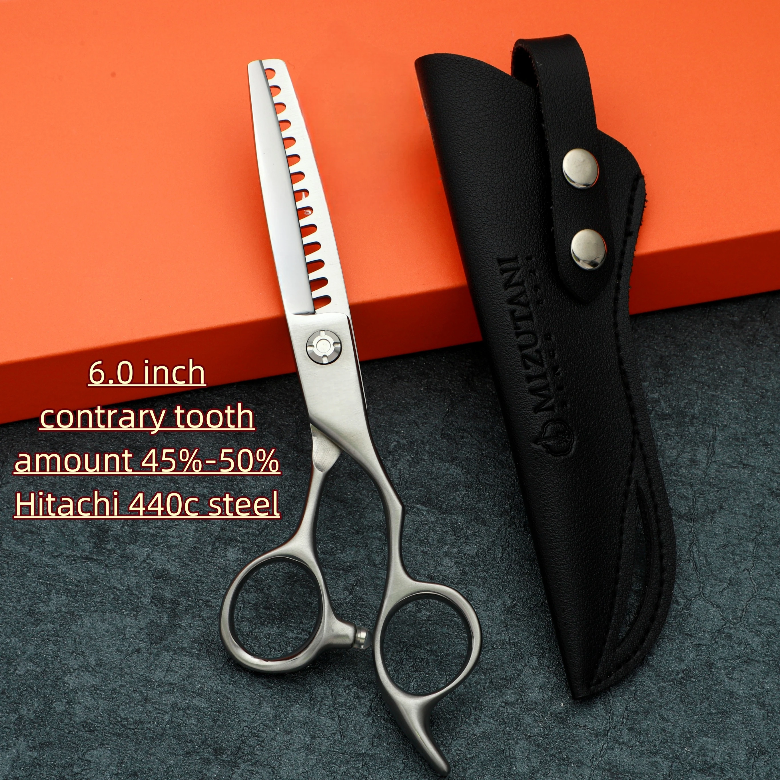 Professional hairdressing sissors Contrary tooth thinning scissors Japan 440c steel 6.0 inch barber shop hair cutting tools