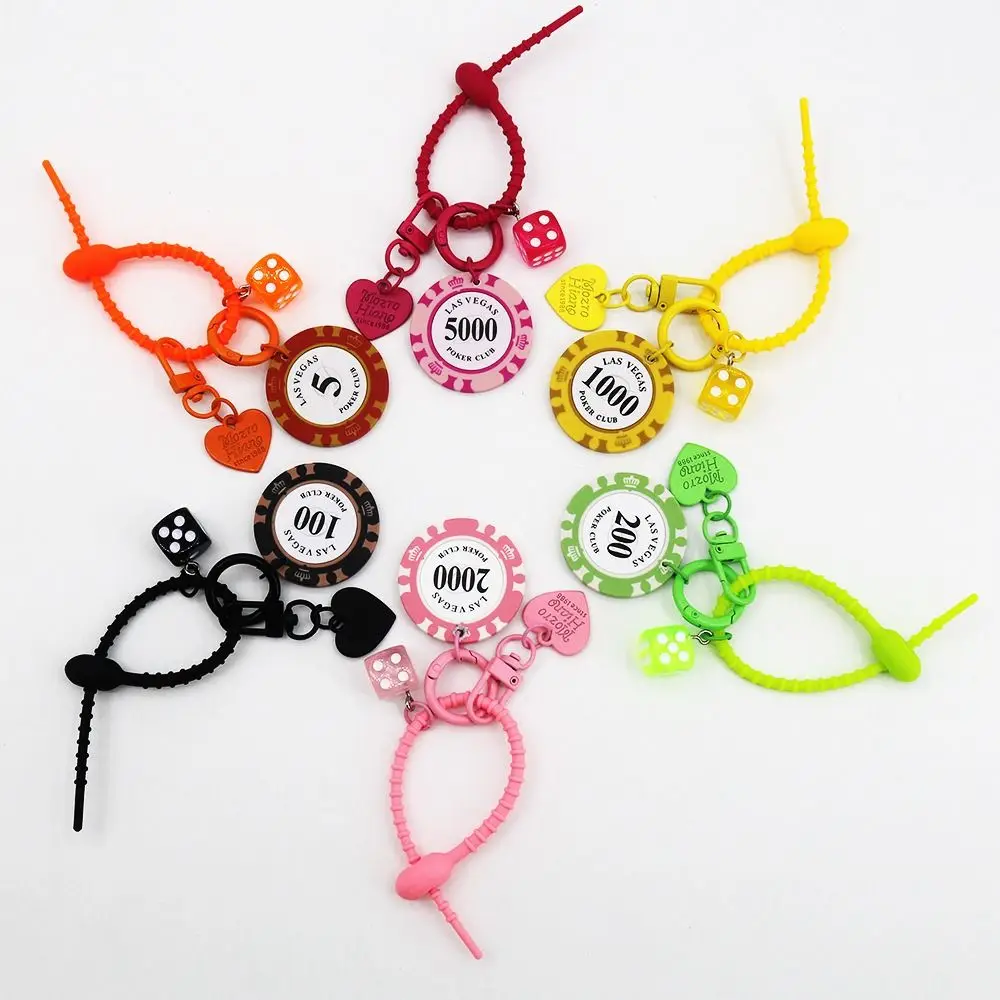 Silicone Lucky Chip Keychain Gaming Club Multi Functional Las Vegas Series Chip Pendant Number Block Creative