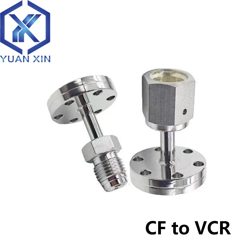 

CF flange to VCR adapter VCR male or female CF16 CF25 CF35 CF50 CF63 1/4" 3/8" 1/2" VCR female to CF flange
