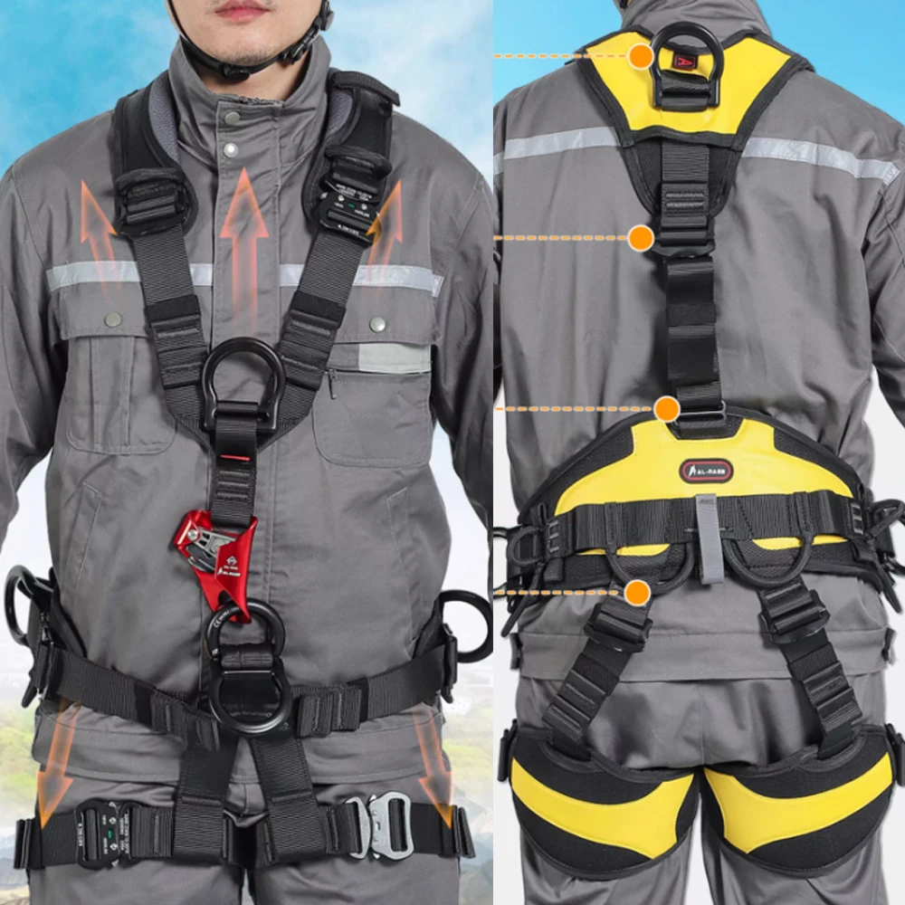 

Professional High-Altitude Operation Full Body Safety Belt,Five Point Protective Equipment For Mountain Climbing And Rescue，P974