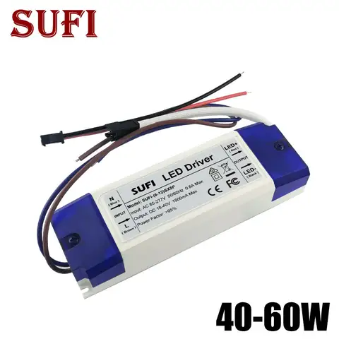 LED Driver 40W 48W 50W 60W Lighting Transformers 450mA 600mA 900mA 1500mA 1800mA 2100mA Power Supply For Ceiling Panel Light