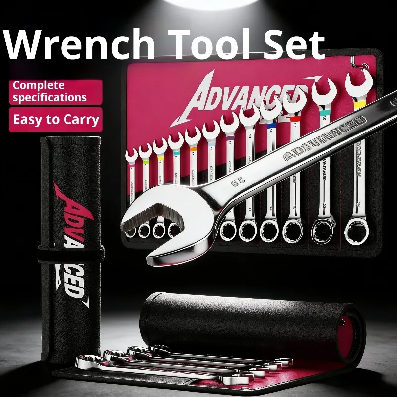 

Portable Precision Wrench Set Multifunctional Combination Ratchet Wrenches Plumbing Construction Auto Repair Professional Tool
