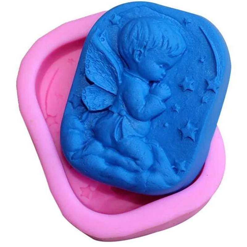 Silicone Cake Ice Modeling Tool Pastry Arts Decorative Soap Molds for Soap Making Angel Boy Soap Handmade Soap Mold