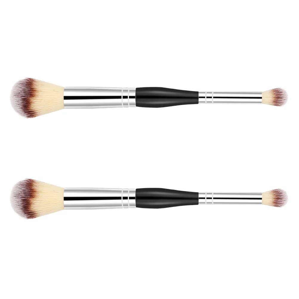 2 Pcs Powder Brush Loose Tool Applicator Makeup Accessories Woman Complexion Blush Dual Ended Cosmetics