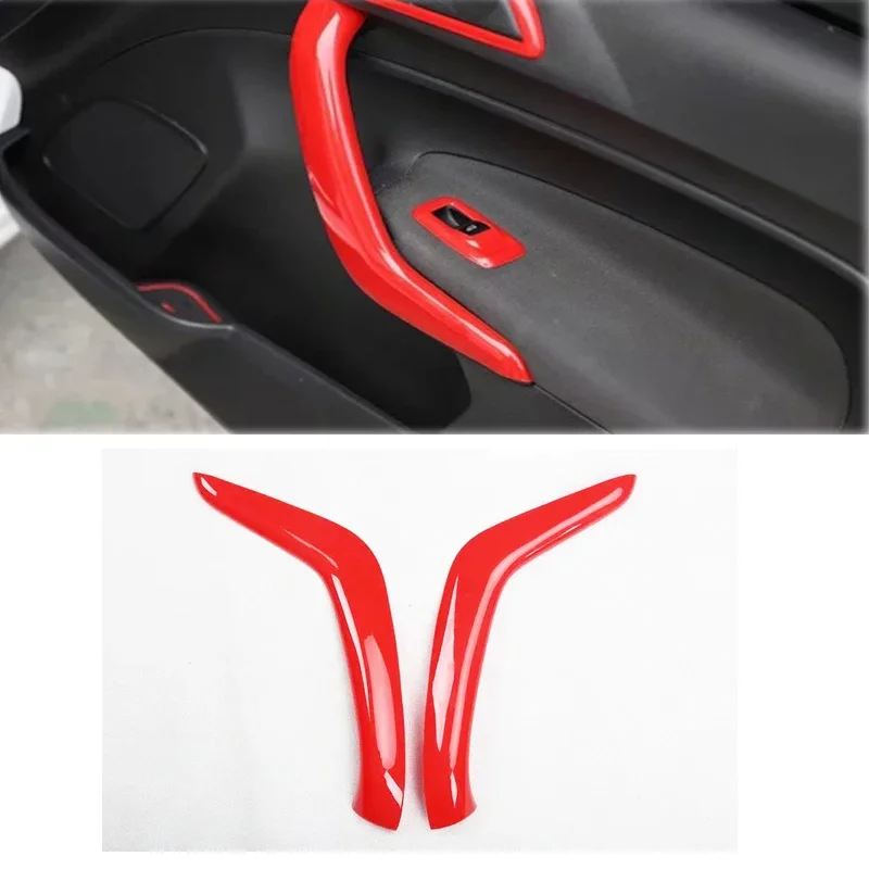 Voor Ford Fiesta 2009 2010 2011 2012 2013 ABS Rode Kleur Interieur Accessoires Gear Windows Bedieningspaneel Center AC Panel cover - afbeelding 1