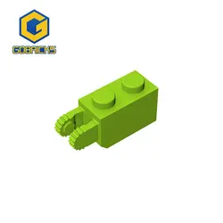 Gobricks 10PCS Brick Hinge Brick 1 x 2 Locking with 2 Fingers Vertical End 9 Teeth compatible with lego 30365 children's toys