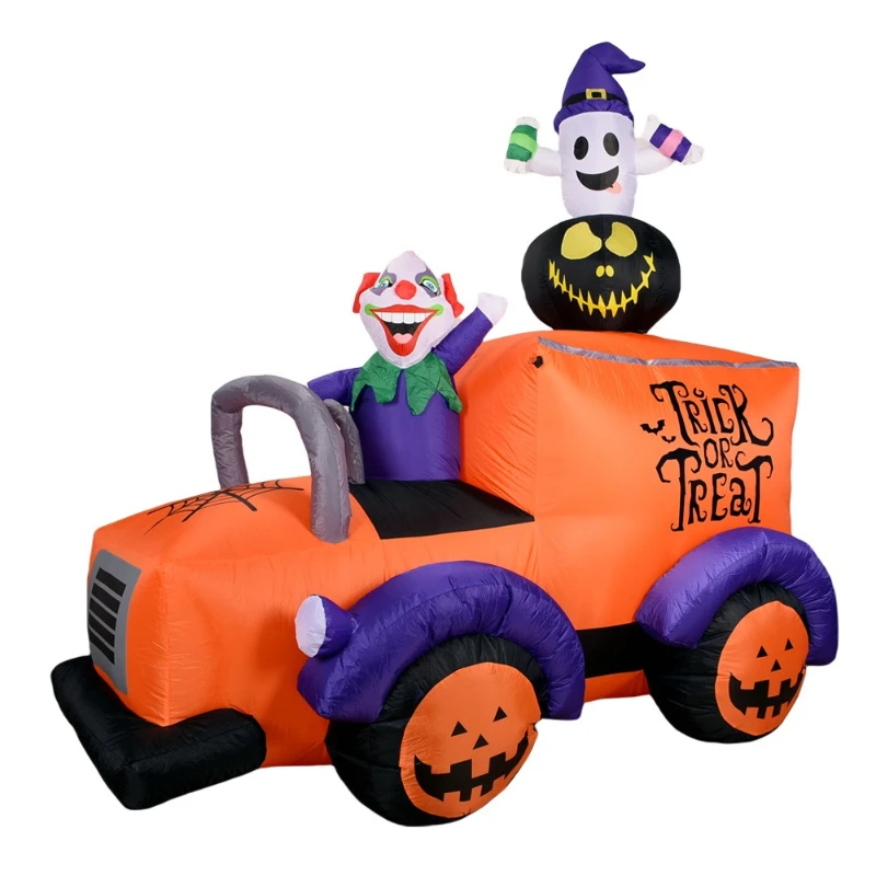 

Spot Halloween Air Model Clown Pumpkin Truck LED Luminous Inflatable Air Model Outdoor Garden Festive Decoration