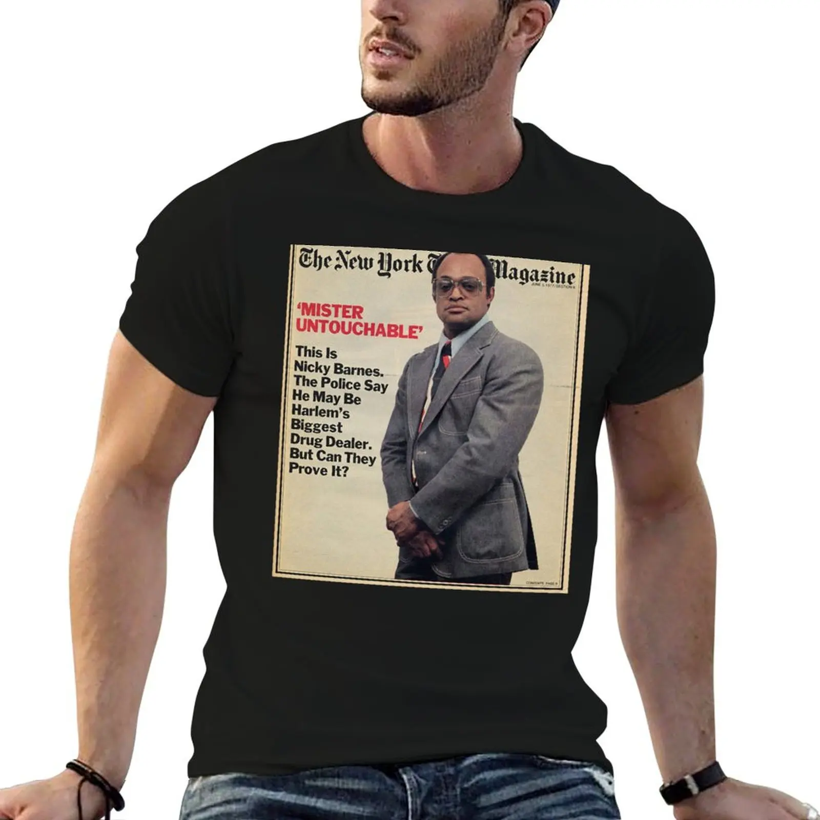 Mister untouchable Leroy Nicky Barnes T-Shirt Casual Lightweight Short Sleeve Top