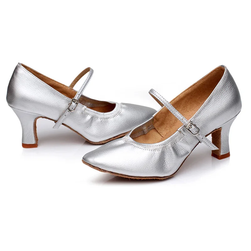 Scarpe da ballo da donna in vera pelle con suola morbida per praticare la danza indoor del ventre Scarpe da ballo in pelle di vacchetta da cheerleader jazz