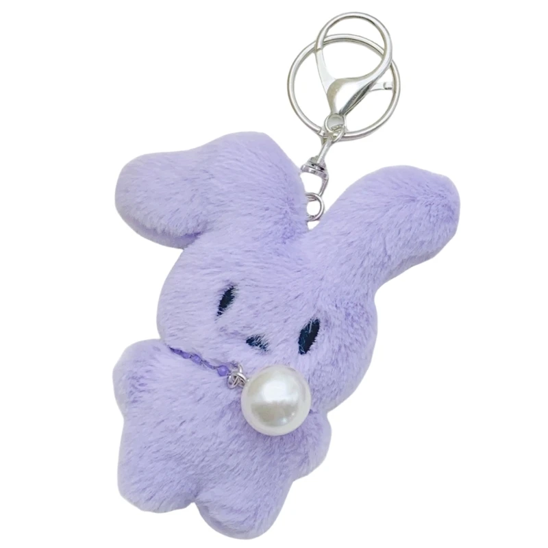 Lovely Cartoon Rabbits Bear Keychain Decors Bag Ornament Stylish Key Adornment Key Holder Suitable for Everyday Use