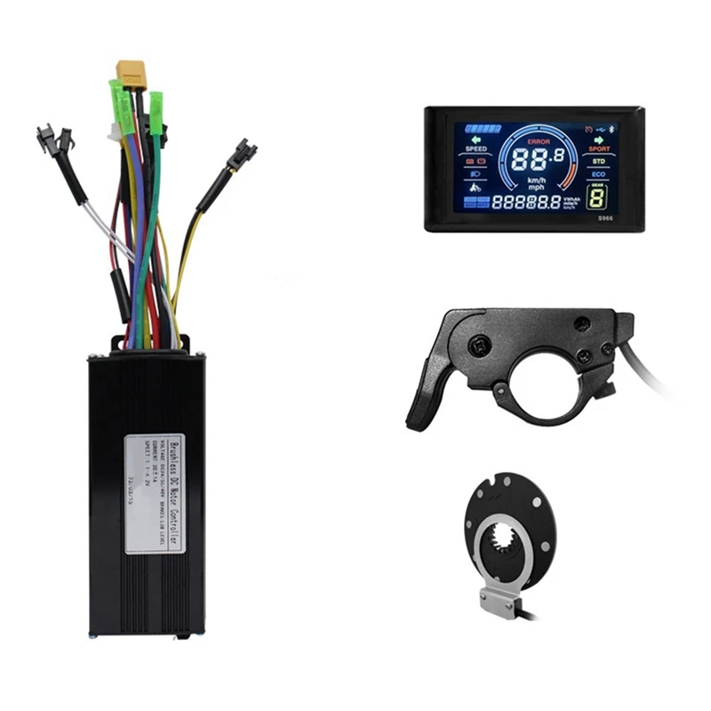 Lithium Battery Modification Spare Parts Accessories S966 Color Screen Instrument, 30A 3-Mode Sine Wave Controller Set