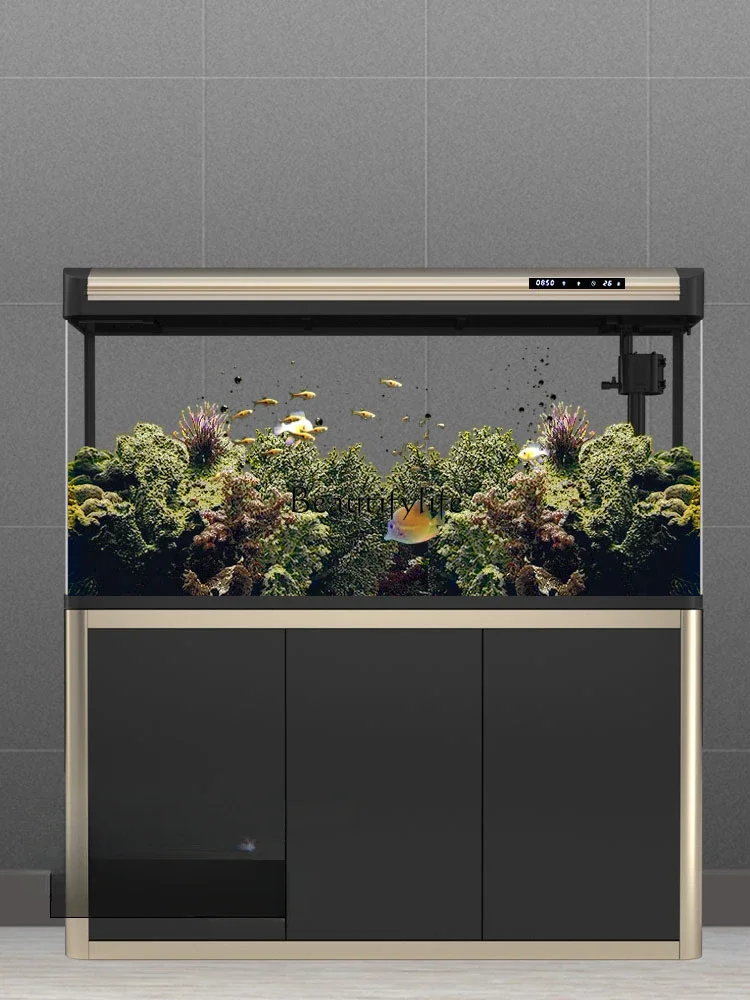 LD33 salon Aquarium changement d'eau Aquarium moyen créatif Super blanc verre poisson Globe