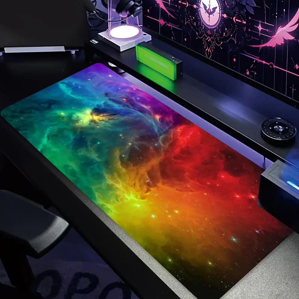 

Colorful starry sky pattern large Mouse Pad Desk Mat gaming mats pc accessories keyboard mousemat office rug Mouse carpet
