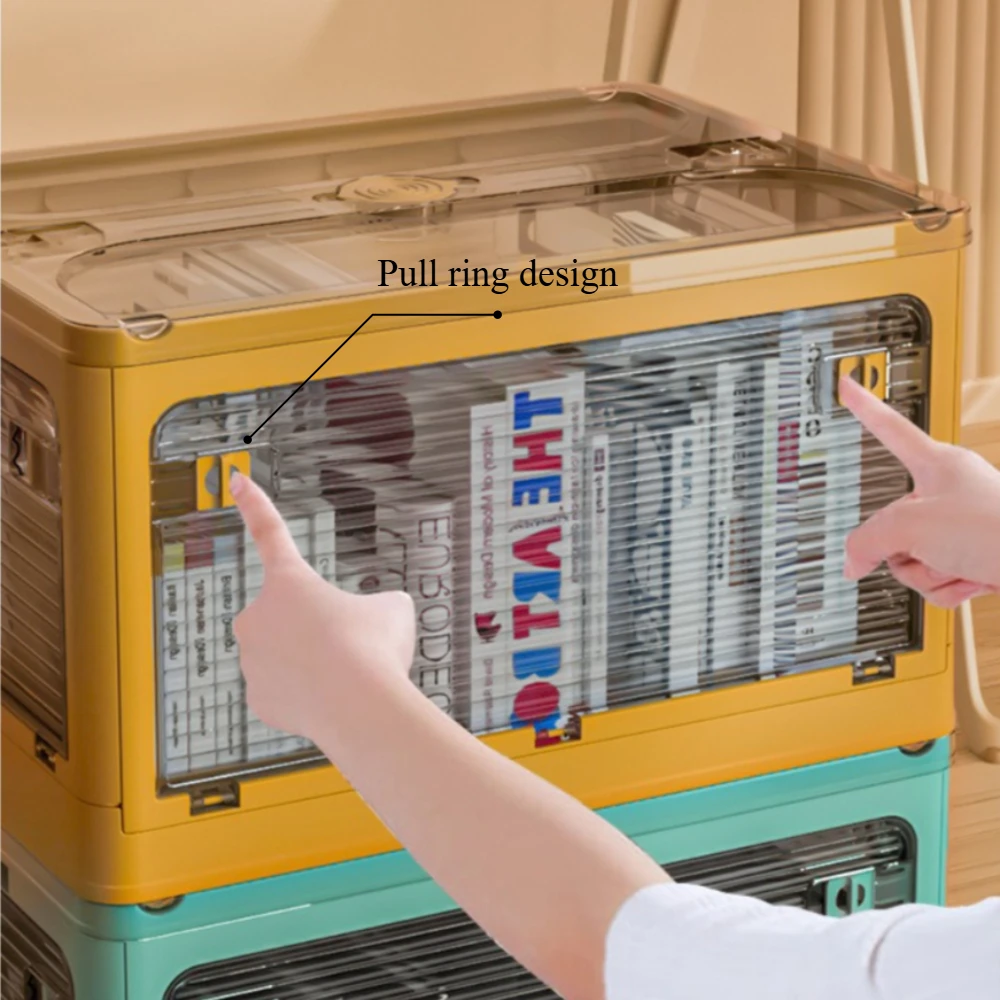 Foldable Storage Box Closet Organizer with Wheels Durable Easy To Assemble Book Toys Home Storage Box Camping Travel Use