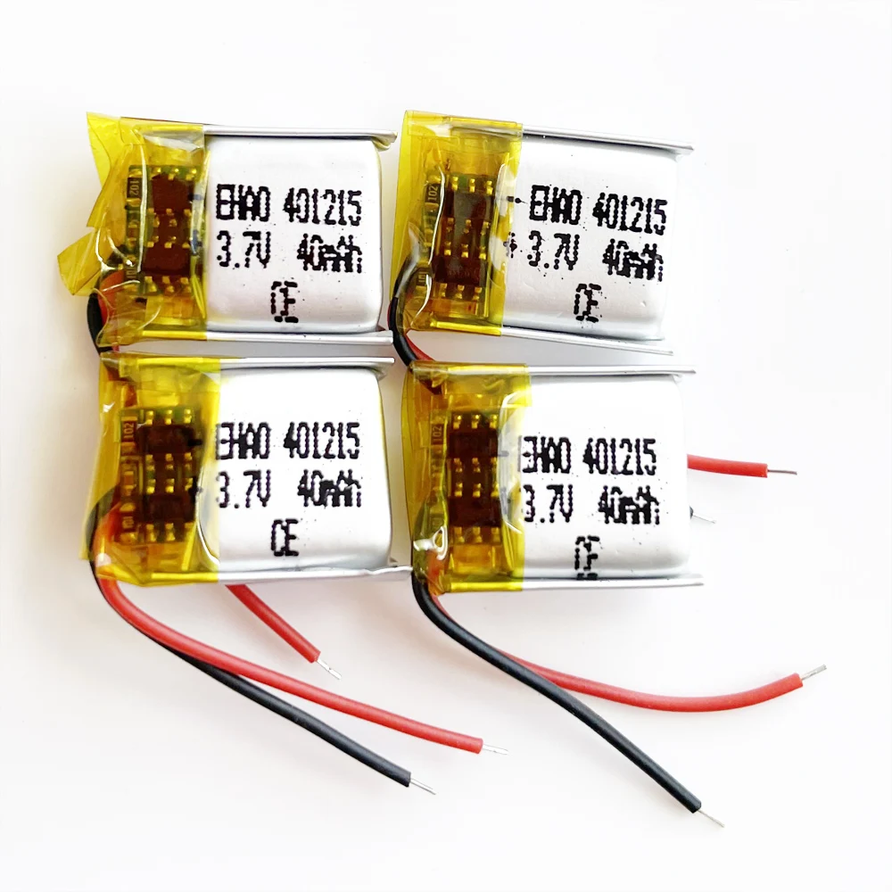 5 szt. 3.7V 40mAh 401215 litowo-polimerowa Lipo akumulator do inteligentnego zegarka MP3 Bluetooth zestaw słuchawkowy rejestrator słuchawkowy