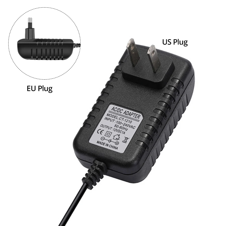 12V Power Supply Adapter with Switch EU/US Plug Charger Converter AC 100-240V To DC 12V LED Lighting Transformer Driver 1A 2A 3A