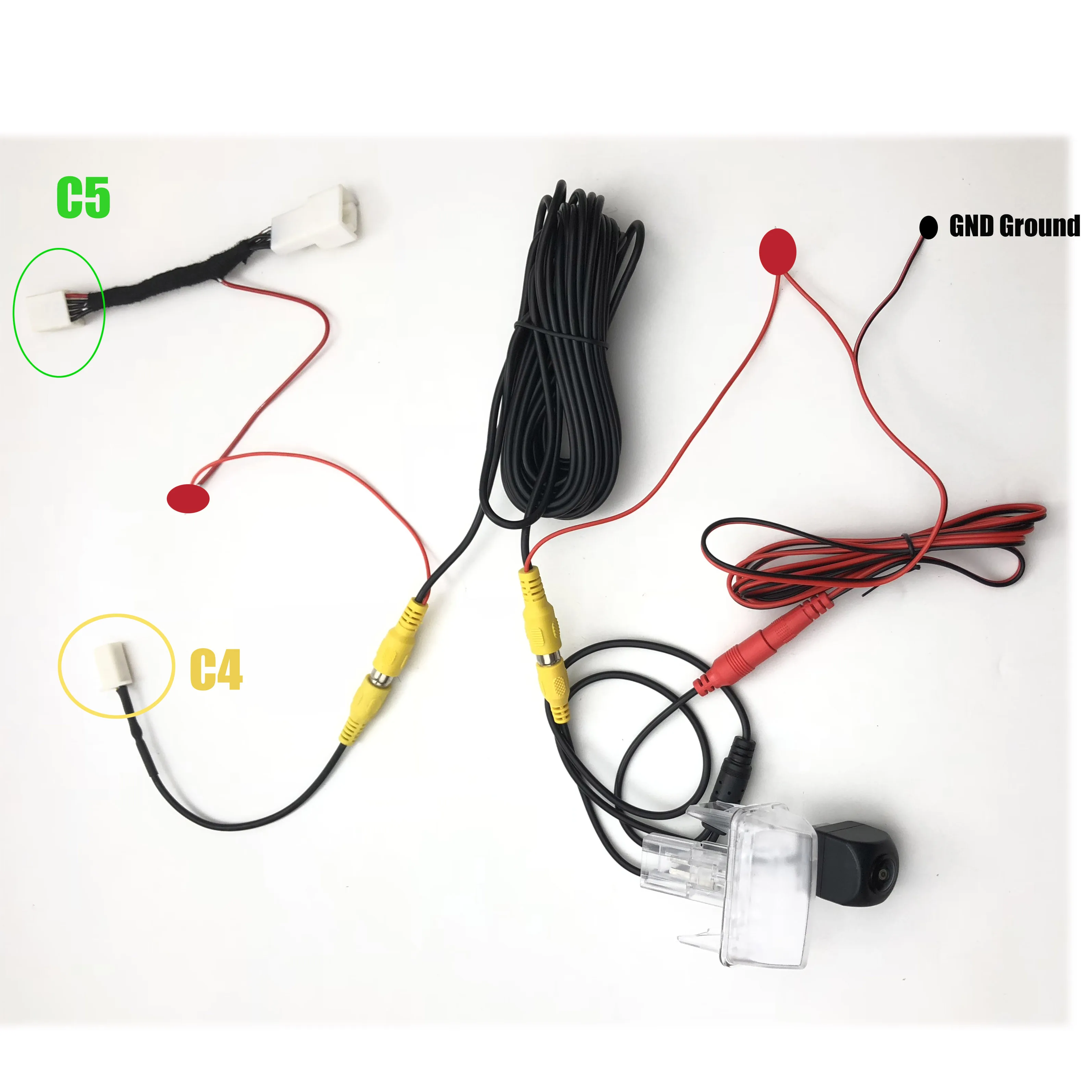 VKAUTO Backup Camera adapter Cable For Toyota Prius W30 2015 NSCP-W64 Unit Add Rear View Camera CCD HD