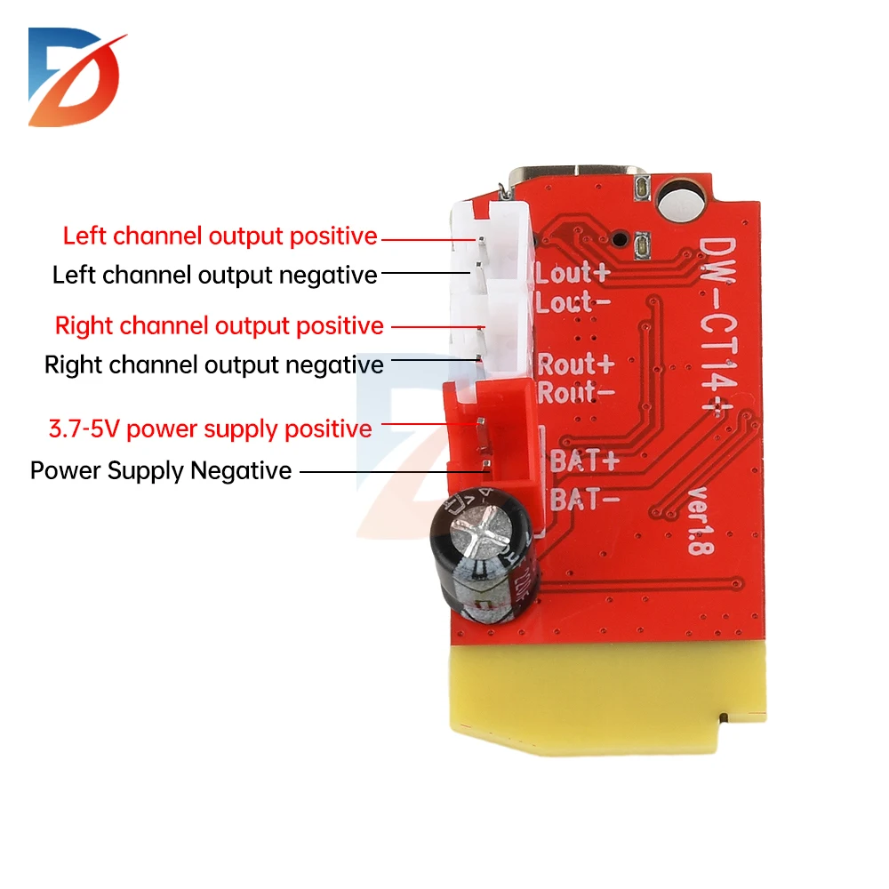Placa amplificadora CT14 Bluetooth 5,2 DC 3,7-5V 5W + 5W módulo de audio DIY Altavoz Bluetooth módulo de audio modificado Micro USB TYPE-C