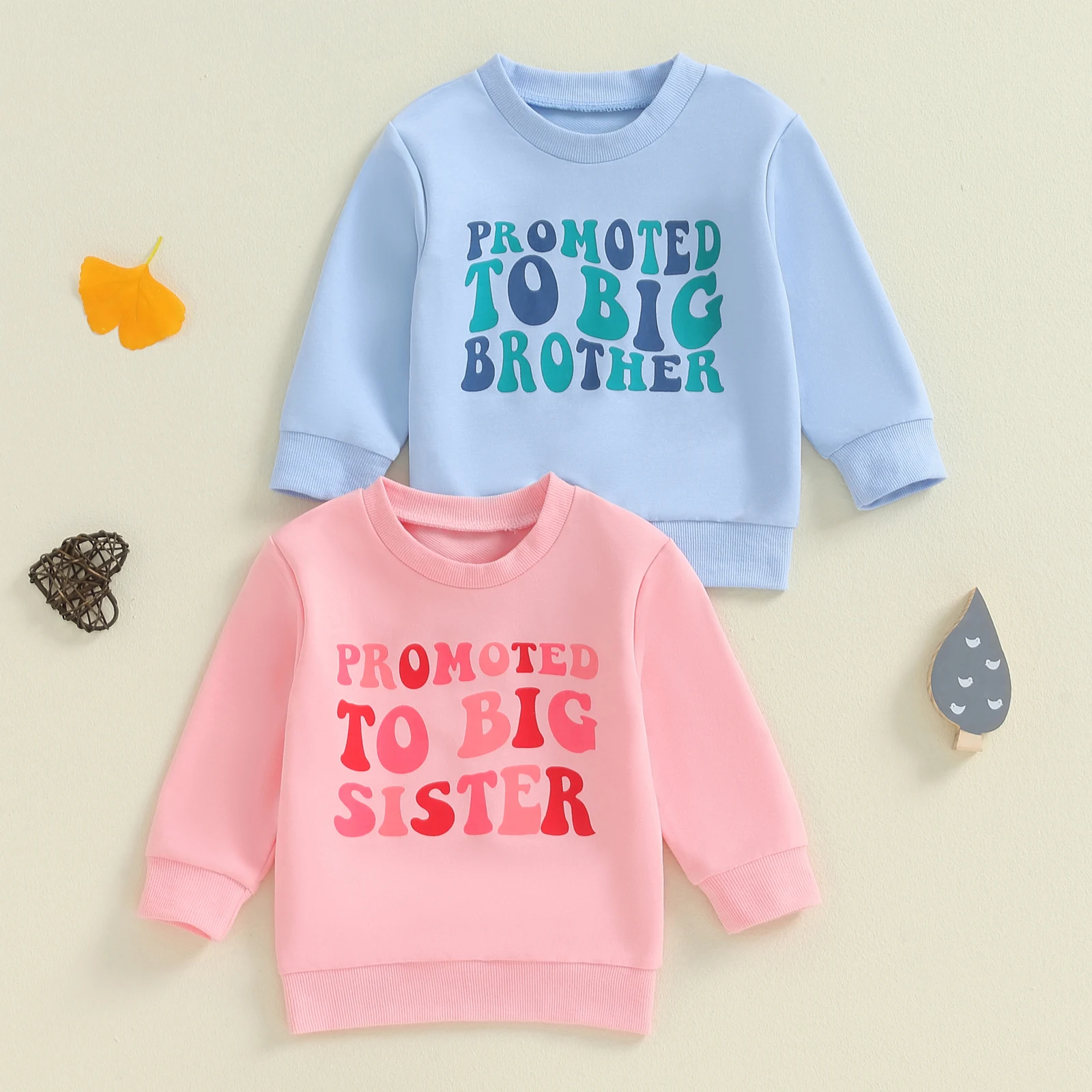 

Autumn Big Sister Sweatshirts for Kids Long Sleeve Crew Neck Pullover Tops Children Boys Girls Casual Hoodies